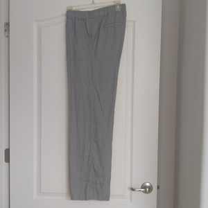 St. Tropez linen dark grey pants with pockets, size M